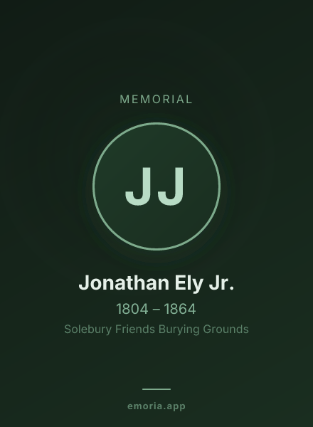 Memorial portrait of Jonathan Ely Jr.