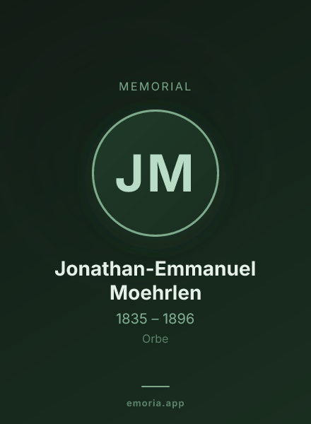 Memorial portrait of Jonathan-Emmanuel Moehrlen