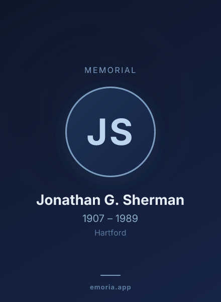 Memorial portrait of Jonathan G. Sherman