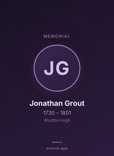 Memorial portrait of Jonathan Grout