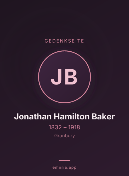 Gedenkportrait von Jonathan Hamilton Baker