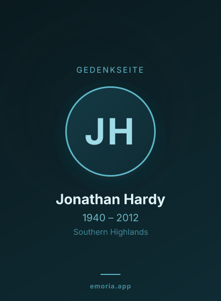 Gedenkportrait von Jonathan Hardy