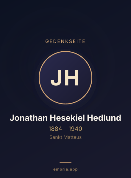 Gedenkportrait von Jonathan Hesekiel Hedlund