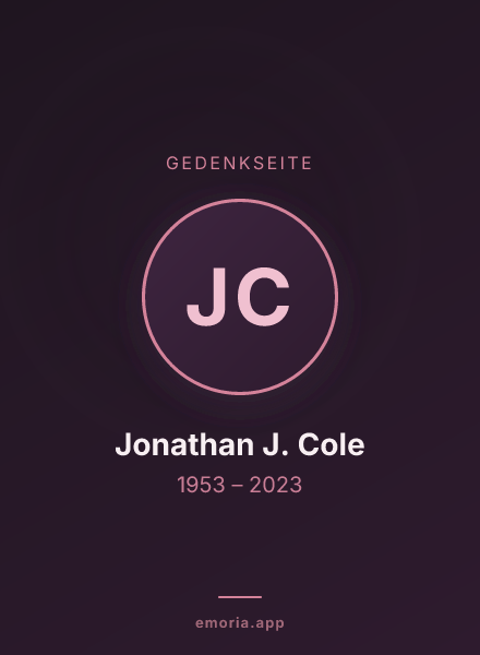 Gedenkportrait von Jonathan J. Cole