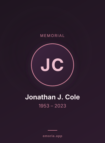 Memorial portrait of Jonathan J. Cole