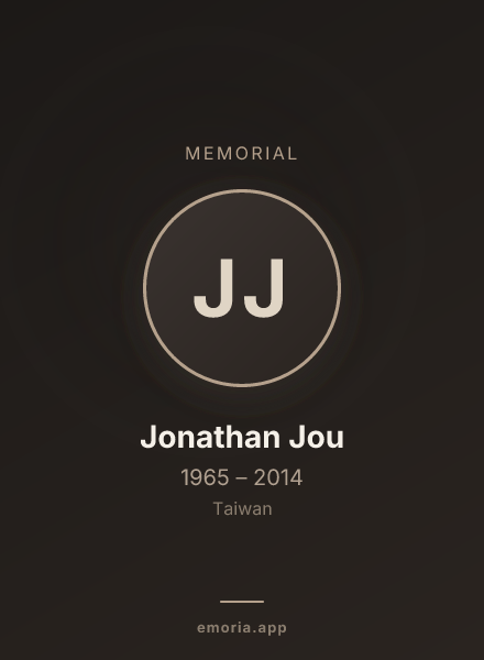 Memorial portrait of Jonathan Jou