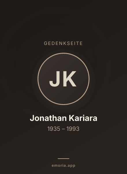 Gedenkportrait von Jonathan Kariara