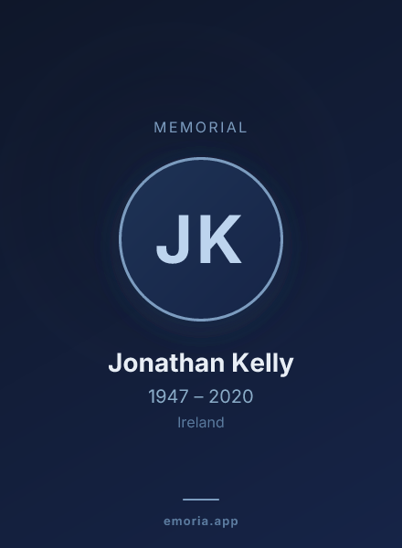 Memorial portrait of Jonathan Kelly