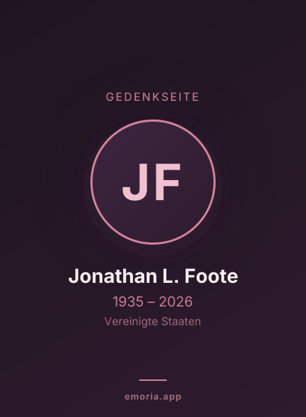 Gedenkportrait von Jonathan L. Foote