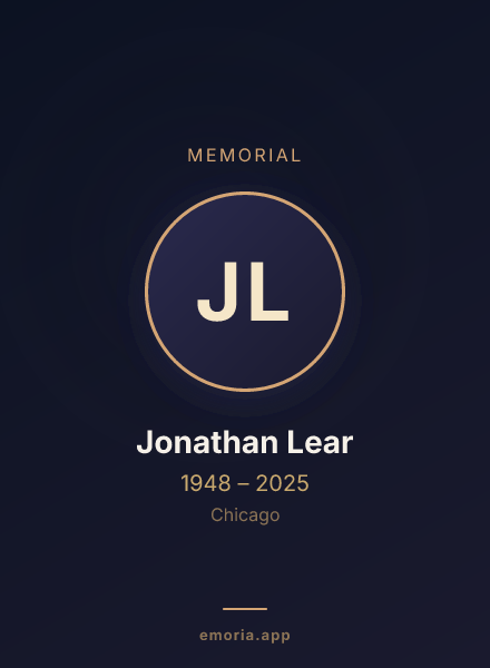 Memorial portrait of Jonathan Lear