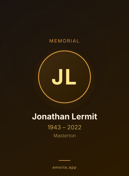 Memorial portrait of Jonathan Lermit