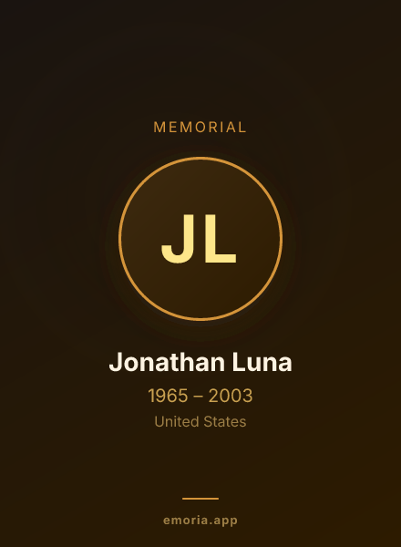 Memorial portrait of Jonathan Luna