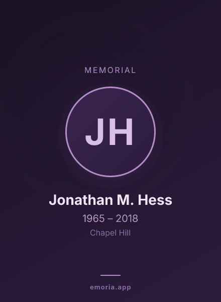 Memorial portrait of Jonathan M. Hess