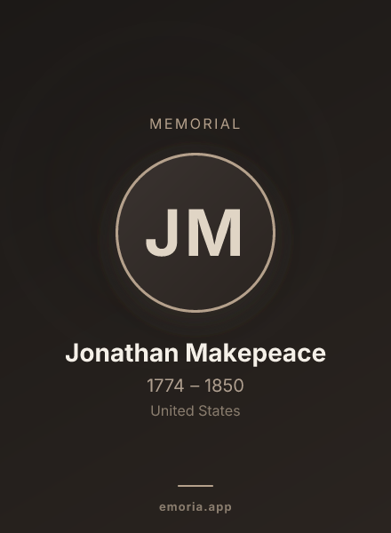 Memorial portrait of Jonathan Makepeace