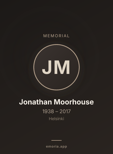Memorial portrait of Jonathan Moorhouse
