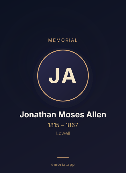 Memorial portrait of Jonathan Moses Allen