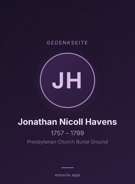 Gedenkportrait von Jonathan Nicoll Havens