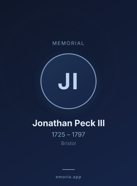 Memorial portrait of Jonathan Peck III