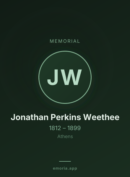 Memorial portrait of Jonathan Perkins Weethee