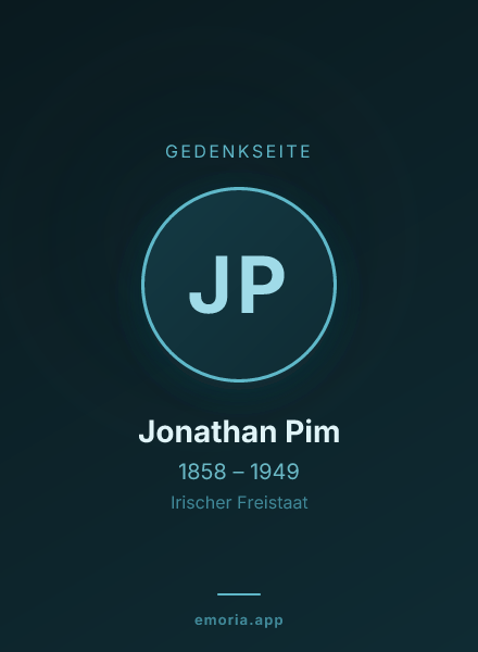 Gedenkportrait von Jonathan Pim
