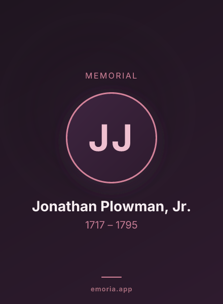 Memorial portrait of Jonathan Plowman, Jr.