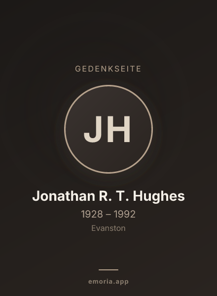 Gedenkportrait von Jonathan R. T. Hughes