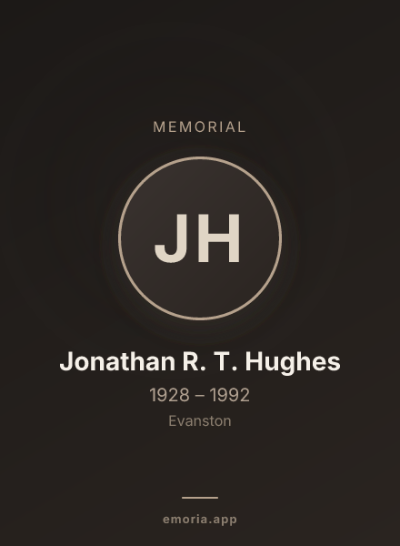 Memorial portrait of Jonathan R. T. Hughes