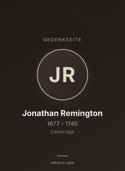 Gedenkportrait von Jonathan Remington