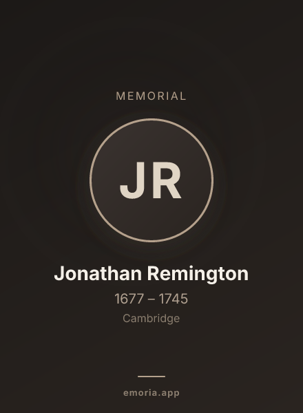 Memorial portrait of Jonathan Remington