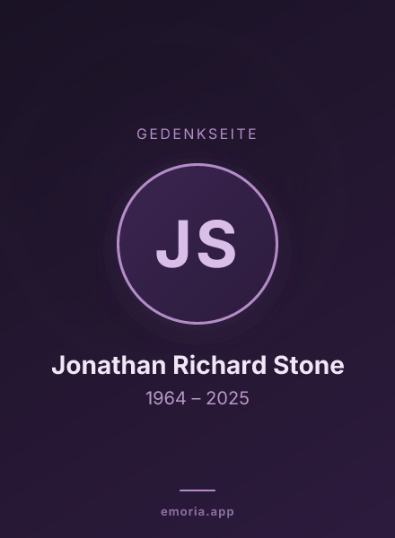 Gedenkportrait von Jonathan Richard Stone