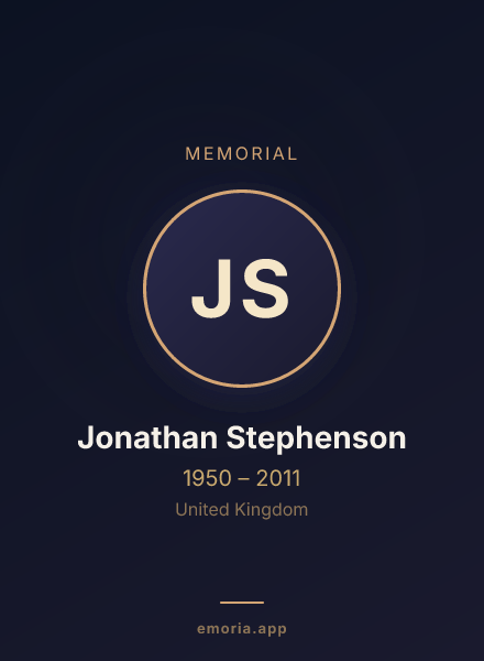 Memorial portrait of Jonathan Stephenson