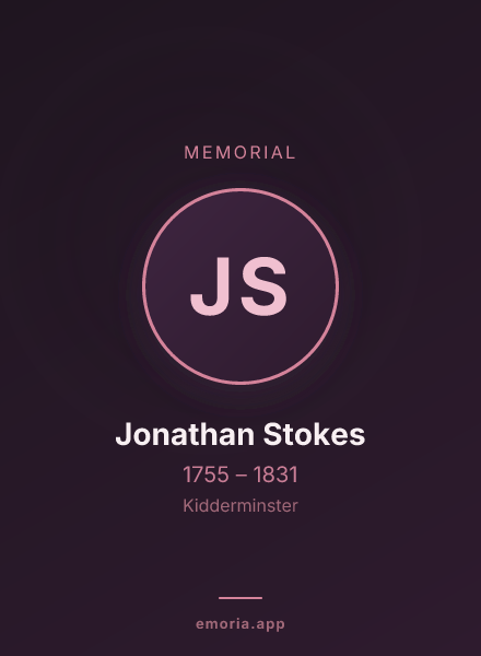 Memorial portrait of Jonathan Stokes