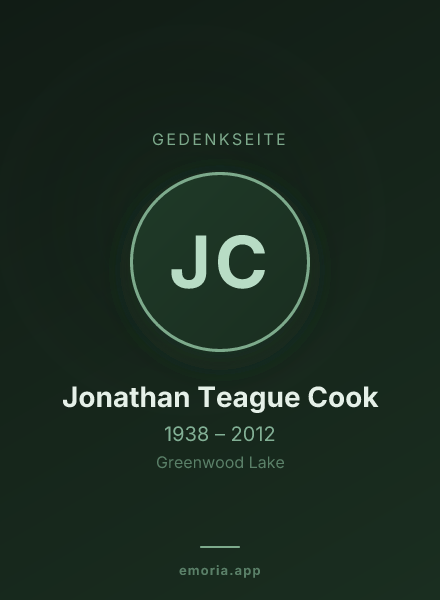 Gedenkportrait von Jonathan Teague Cook