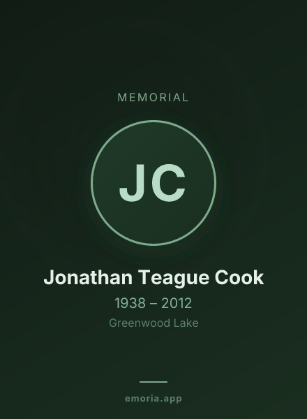 Memorial portrait of Jonathan Teague Cook
