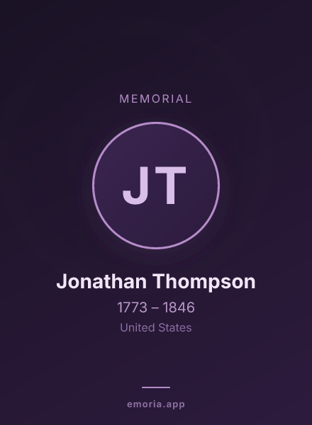 Memorial portrait of Jonathan Thompson