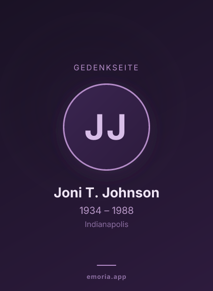 Gedenkportrait von Joni T. Johnson