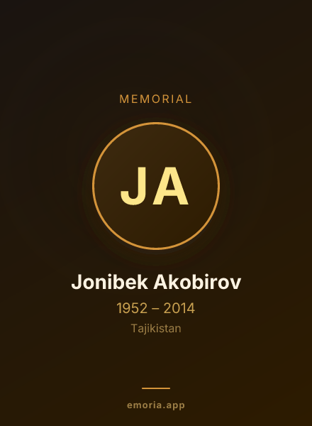 Memorial portrait of Jonibek Akobirov