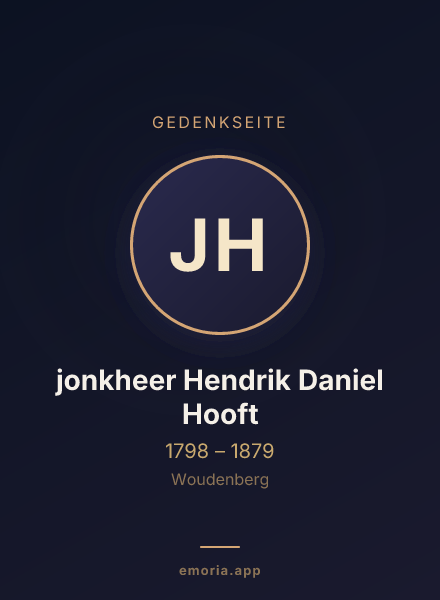 Gedenkportrait von jonkheer Hendrik Daniel Hooft