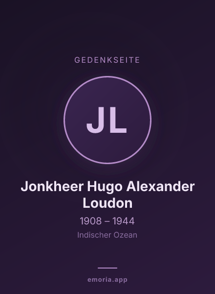 Gedenkportrait von Jonkheer Hugo Alexander Loudon
