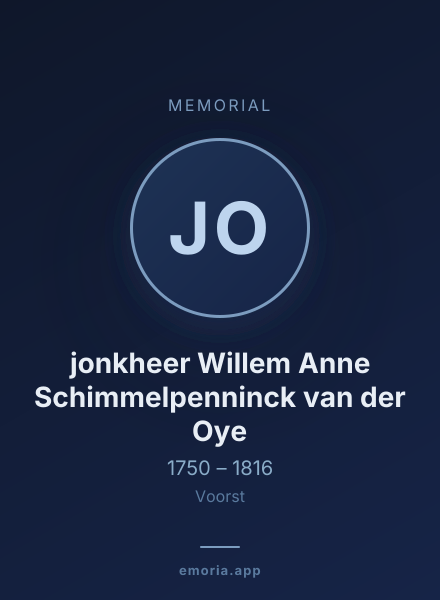 Memorial portrait of jonkheer Willem Anne Schimmelpenninck van der Oye