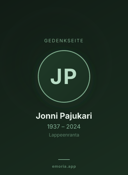 Gedenkportrait von Jonni Pajukari