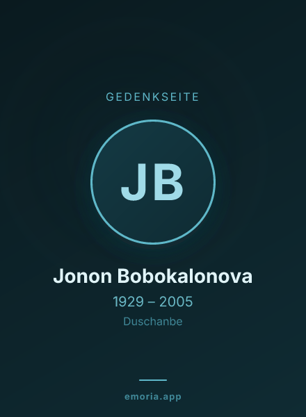 Gedenkportrait von Jonon Bobokalonova