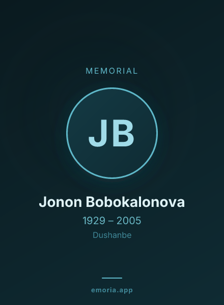 Memorial portrait of Jonon Bobokalonova