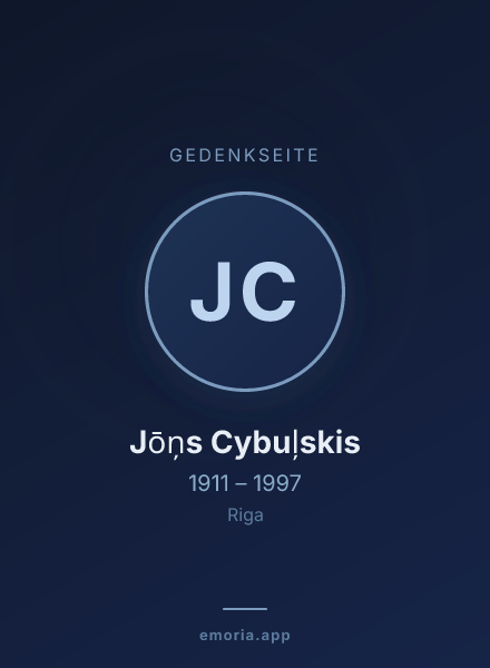 Gedenkportrait von Jōņs Cybuļskis