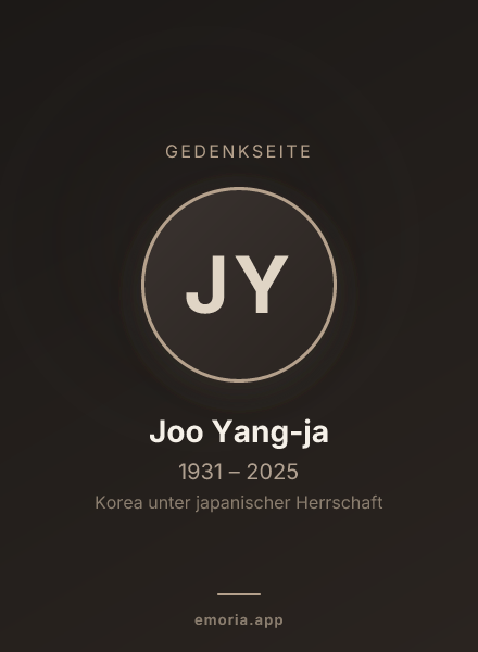 Gedenkportrait von Joo Yang-ja