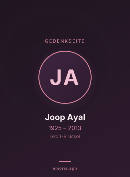 Gedenkportrait von Joop Ayal