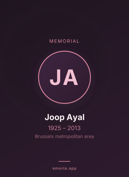 Memorial portrait of Joop Ayal