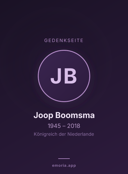 Gedenkportrait von Joop Boomsma