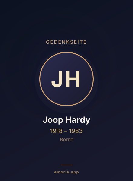Gedenkportrait von Joop Hardy