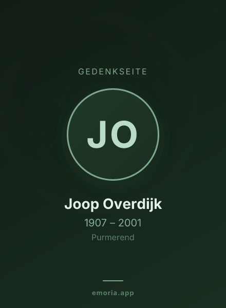 Gedenkportrait von Joop Overdijk
